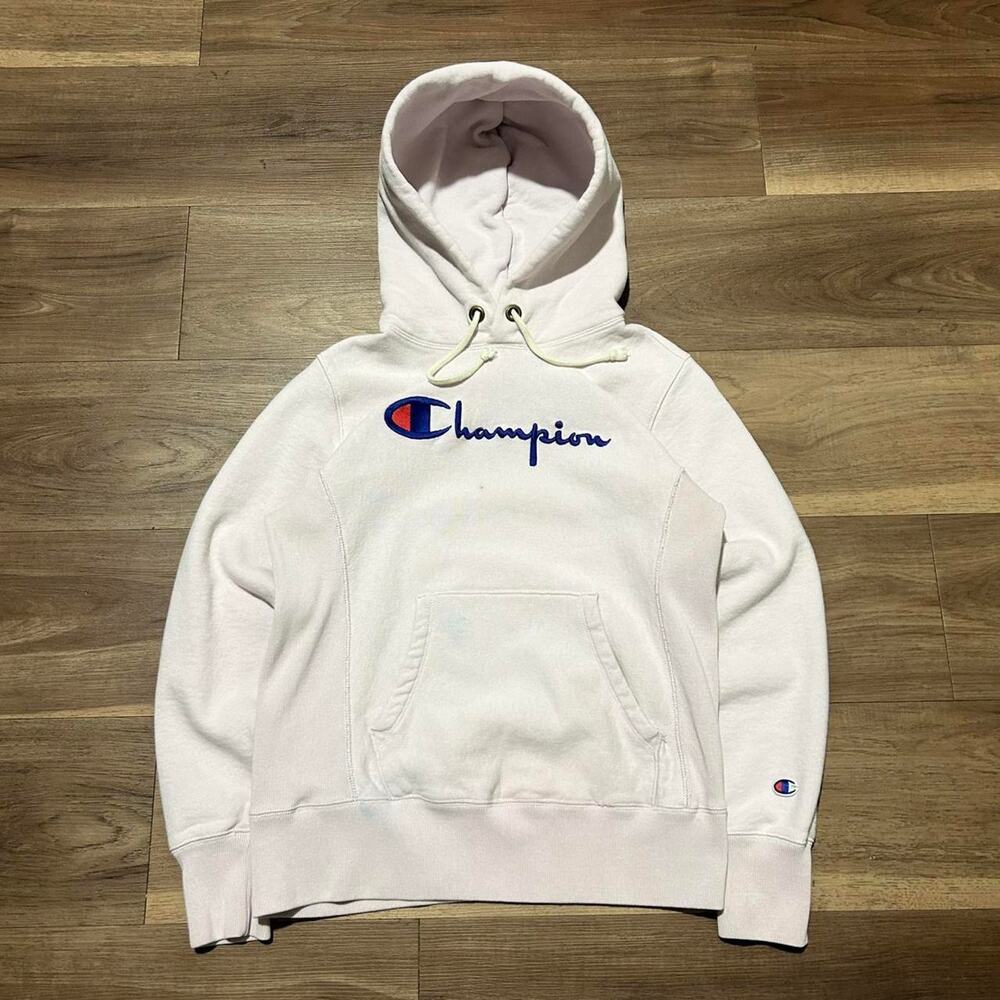 Champion‎ Reverse Weave Hoodie Pink Women's Medium Embroidered Logo
